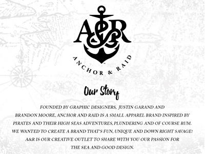 Our Story anchor anchor and raid creative design graphic design logo logo design print typography