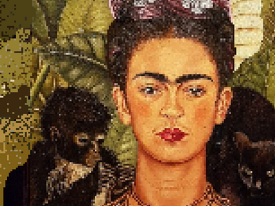 Self Portrait of Frida Kahlo in Pixel Art design graphic design illustration pixel art ui