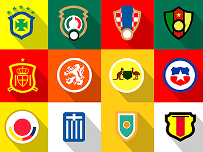 World Cup 2014 - Groups A,B & C australia badge brazil cameroon croatia football icon japan mexico nederland soccer spain