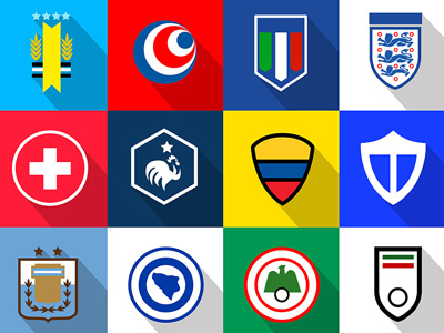 World Cup 2014 - Groups D,E & F argentina badge england flat france icon italy messi nigeria soccer uruguay