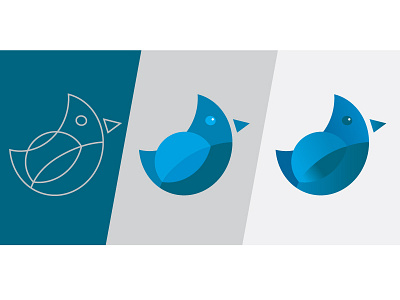 The BIRD - Logo bird birdy blue gradient linear logo twitter