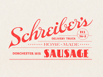 Schreiber's Sausage branding design label lettering lockup typogaphy
