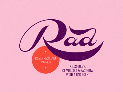 Rad Disinfecting Wipes branding design label lettering lockup logo
