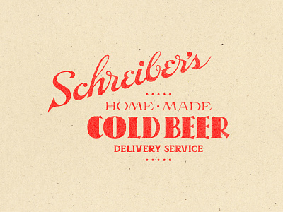 Schreiber's Cold Beer Delivery beer branding label lettering logo typography