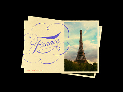 France Postcards photography type typography