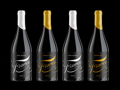 France Wine branding design lettering logo packaging typography