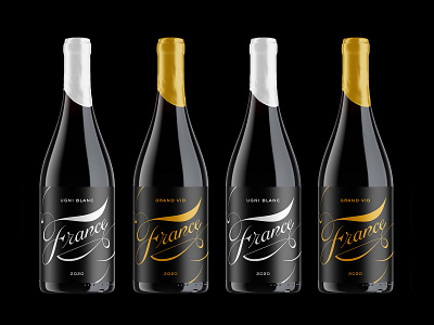 France Wine branding design lettering logo packaging typography