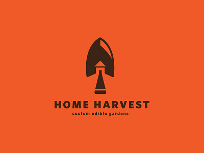 Home Harvest custom farm gardens harvest home logo organic shovel