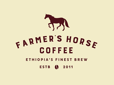 Farmer's Horse Coffee branding coffee farmer horse illustration logo organic