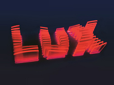 LUX logotype in 3D form 3d branding design experimenting form graphics lights logotype typography modeling perspective