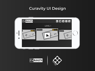 Curavity - Brain Puzzle Game UI Design application black and white branding logo menu mobile game puzzle game ui ui design ux ux design