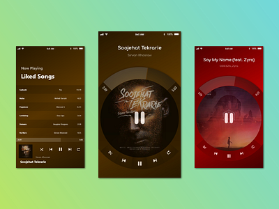 Music Player UI Concept application concept music player ui ui design ux design