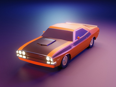 Dodge Challenger - Low Poly Car
