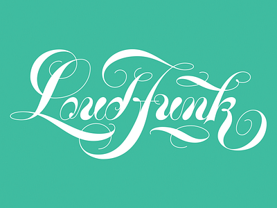 Loudfunk funk lettering logo retro script vector