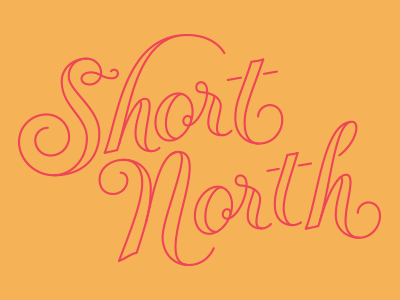 Short North Columbus Ohio flourish lettering monoweight script vector