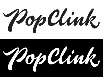 PopClink brush lettering logo script vector