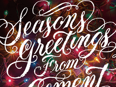 Seasons Greetings calligraphy christmas crusty festive greetings holiday lettering lights