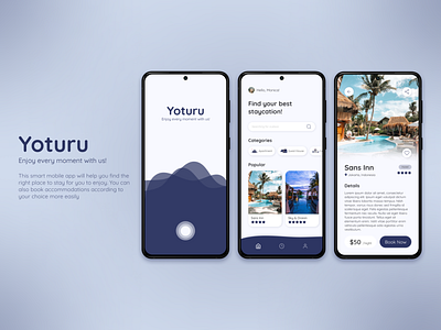 Yoturu | Hotel App branding figma mobile ui design uiux design