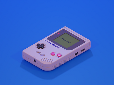 Nintendo Game Boy 3d illustration
