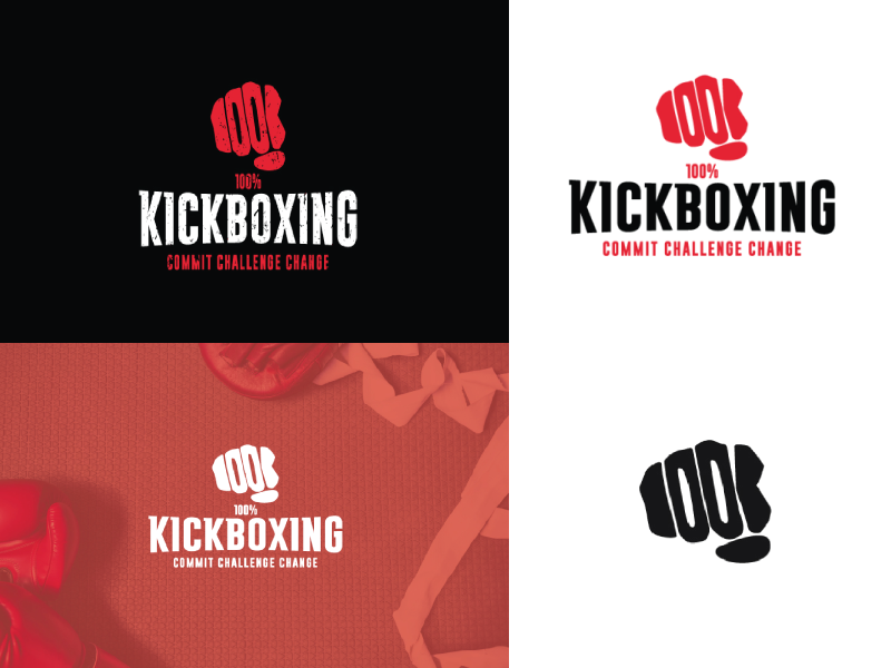 Boxing kickboxing fight logo badge label Vector Image