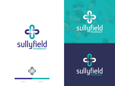 Sullyfield Pharmacy abstract design clinical health logo cosmetics logo eye catching design health and fitness logo health logo human health care logo design medication and drugs logo medication logo minimalist logo modern logo pharmacy logo design trendy design