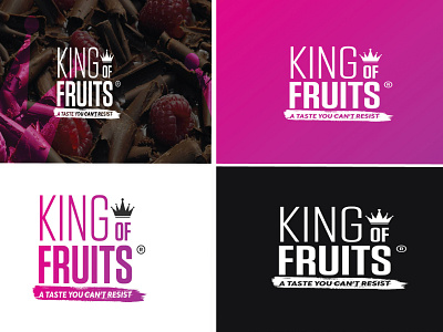 King Of Fruits chocolate logo durian logo fruits logo grapes logo grapes logo design graphic design king of fruits logo design mango logo design strawberry fruit logo strawberry logo wafers logo