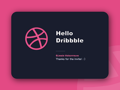 Hello Dribbble! card debut dribbble hello