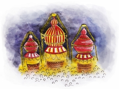 Udupi Car Festival - Makar Sankranti celebration illustration indian indianfestivals udupi watercolor