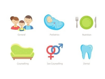 Health Icons - General babycare counselling dental human family health healthcare icons illustration nutrition parenting pediatrics vector