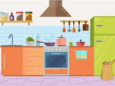 Kitchen Illustration home illustration interior design kitchen vector visual design