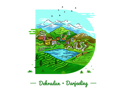 D ~ Dehradun - Darjeeling. 36day d @36daysoftype adobe designmilk designspiration graphicdesigncentral illustration illustree india pirategraphic sheherseries theydrawandtravel