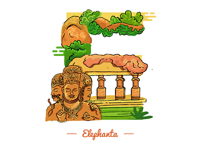 E ~ Elephanta. 36day e @36daysoftype adobe designmilk designspiration graphicdesigncentral illustration illustree india pirategraphic sheherseries theydrawandtravel