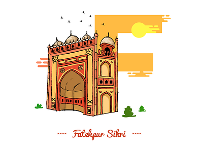 F ~ Fatehpur Sikri. 36day f @36daysoftype adobe designmilk designspiration graphicdesigncentral illustration illustree india pirategraphic sheherseries theydrawandtravel