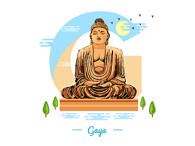 G ~ Gaya. 36day g @36daysoftype adobe buddha designmilk designspiration graphicdesigncentral illustration india pirategraphic sheherseries theydrawandtravel