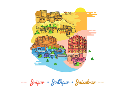 J ~ Jaipur, Jodhpur, Jaisalmer.