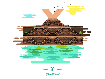 X ~ staircase at Chand Baori, Rajasthan. 36day x @36daysoftype adobe designmilk designspiration graphicdesigncentral heritage illustration india sheherseries theydrawandtravel travel