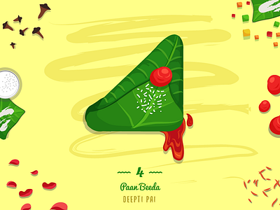 4 ~ Paan Beeda. 36day 4 @36daysoftype adobe amithaiaday designmilk designspiration food graphicdesigncentral heritage illustration india theydrawandcook