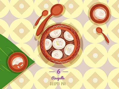 6 ~ Rasgulla. 36day 6 @36daysoftype adobe amithaiaday designmilk designspiration food graphicdesigncentral heritage illustration india theydrawandcook