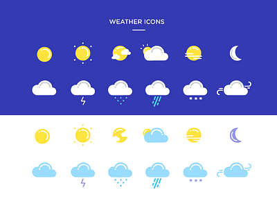 Weather Icons flaticons icons illustration moon nutrition parenting pastel rain sun uxui vector weather