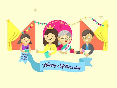 Mother's Day Illustration character design designinspiration family flat illustration love mother vector