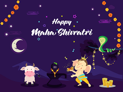 Maha Shivaratri character colors design designinspiration festival flat illustration indian mythology shiva vector