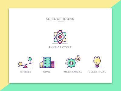 Engineering Icons -Science - Set 2 chemistry design designinspiration education engineering flat iconography line icons physics science uxui vector