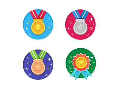Badge Illustrations badges bronze gold graphic design iconography illustration interaction medals notification play silver sports vector
