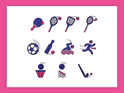 Sports Icons - 6 design facilities games graphic iconography illustration interaction line icons service sports club uxui vector