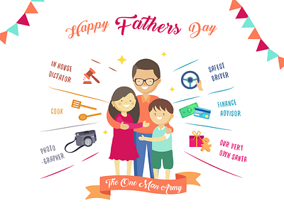 Happy Fathers Day character design designinspiration family father flat illustration love vector