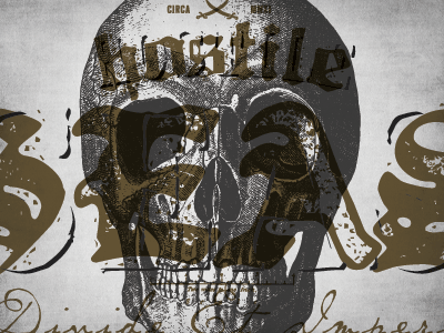 Hostile Seas Logo design. typography hostile logo sea skull swords texture