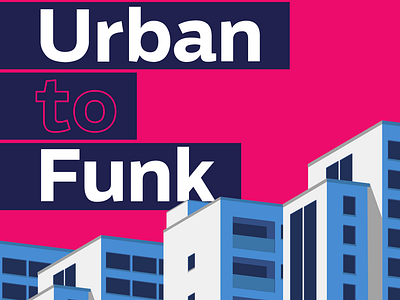 Urban to Funk design event illustration poster typography vector
