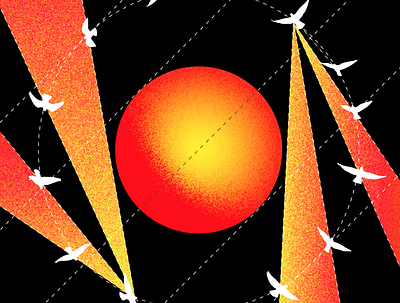 Birdwatch birds dark design illustration noise poster sun texture vector