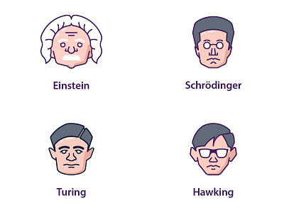 Famous Scientists icon set iconography icons