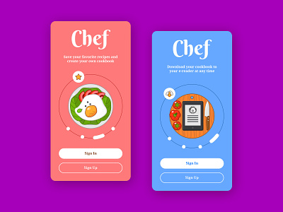Chef Onboarding - Part 2 colorful illustration mobile onboarding protopie sweet ui